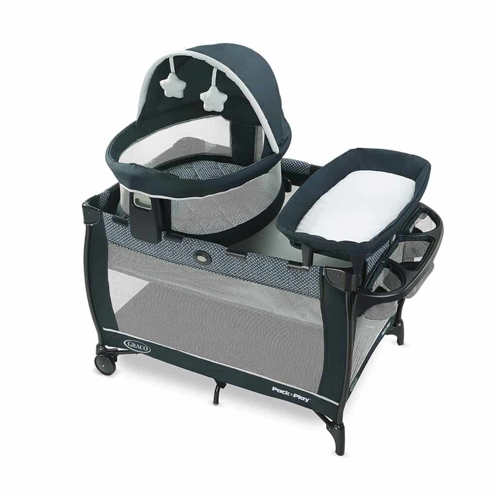 Bassinet attachment outlet pack n play